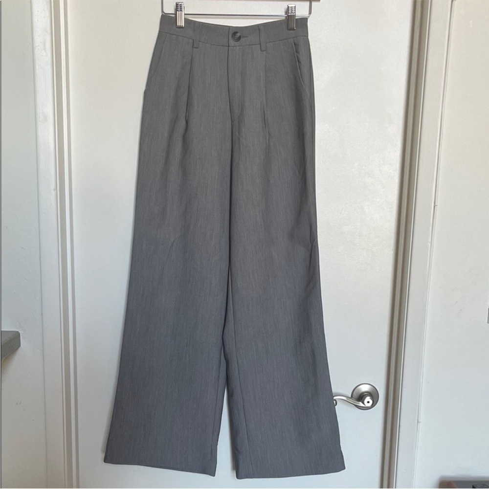 LULUS Tailored Gray wide leg trousers - Picture 5 of 5